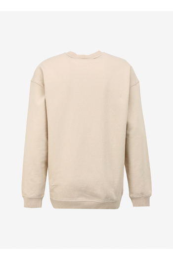Lee Ecru Color - 100% Cotton, Crew Neck, Relaxed Fit Sweatshirt