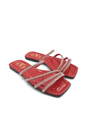 shoemio Scarlett Women's Slippers - Stone Detailed