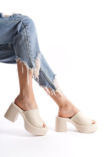 SEEM & BE Vega Thick Platform Heeled Women's Slippers - 7 Cm