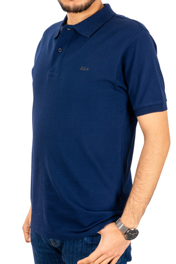 BSM Men's High Quality Short Sleeve Polo Neck Indigo Pique T-Shirt