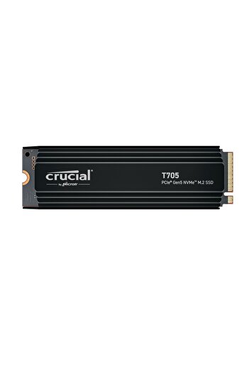 Crucial T705 1TB PCIe Gen5 NVMe M.2 SSD - CT1000T705SSD5 with 13600-10200 MBs Heatsink Cooler