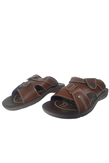 Ziley Men's Orthopedic Sole Daily Stylish Slippers - Brown zleyy598