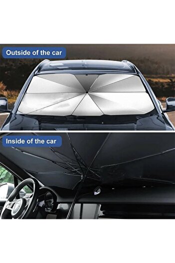 REPLAX Foldable Umbrella Sunshade - 140x79 Cm, Windshield Curtain, Br 4953605