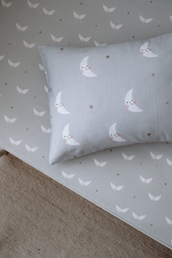 NOU Little Moon Organic Single Fitted Sheet Set - Mini Moons