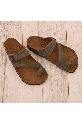 JustBow Παντόφλες Unisex Χακί