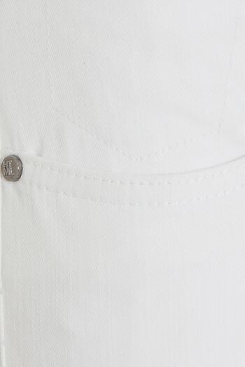 Hatemoğlu Λευκό Slim Fit ίσιο βαμβακερό τζιν παντελόνι με 5 τσέπες