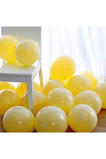 Parti dolabı Pack of 50 Yellow Macaroons Pastel Color Matte Balloon