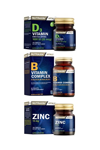 Nutraxin Vitamin B + Vitamin D3 + Zinc - 100 Tablets