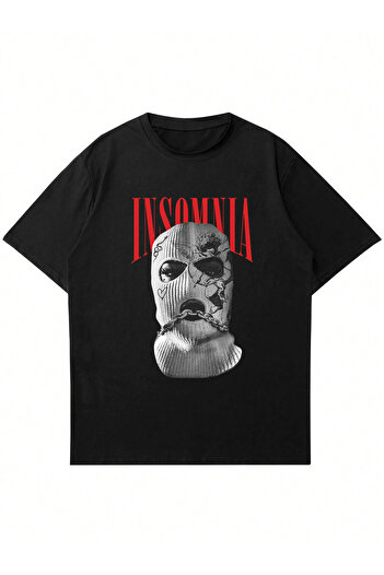 Mad&Calf Μπλουζάκι Unisex Insomnia Mask με στάμπα με λαιμόκοψη