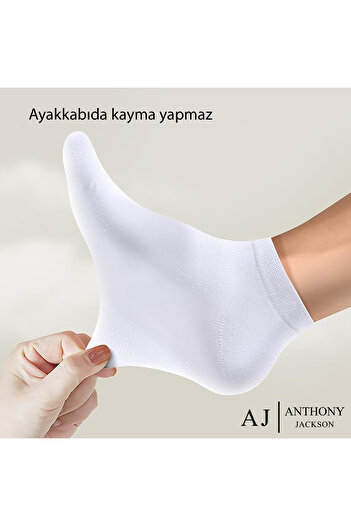 ANTHONY JACKSON 10 Çift Kutulu BAMBU Premium Bay-Bayan Patik Çorap - Bilek Boy Kısa Spor Koşu ve Yürüyüş Çorabı
