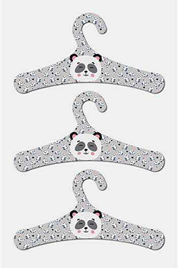 kutuTR Wooden Children's Hanger Panda Patterned 18 Pieces Hangers