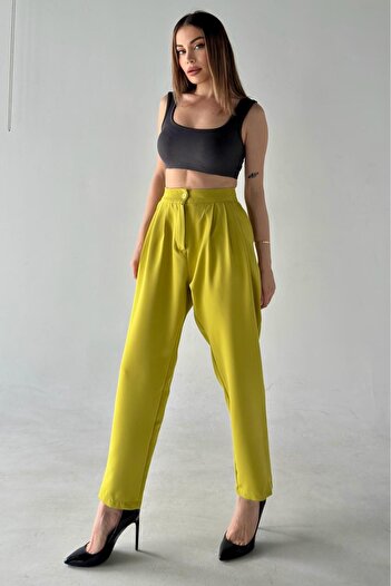 NUDEQUEEN Women's Pleated Carrot Trousers KGT-XPL6371