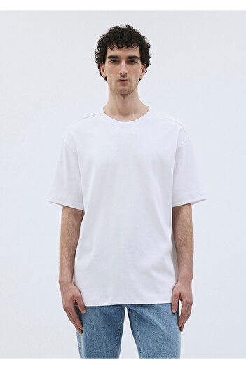 Mavi Premium Λευκό T-Shirt - Λεπτομέρεια ραφής, Loose Fit 0612150-620
