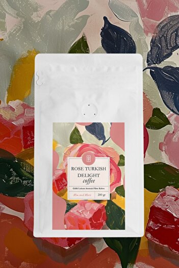Mim and More Rose Turkish Delight Coffee - Güllü Lokum Aromalı Kahve Filtre Kahve, 200 gr