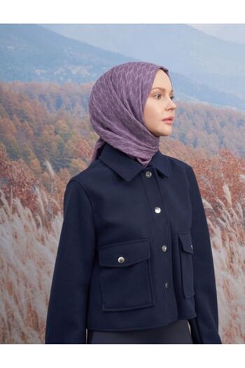 ARMANDA COTTON MONOGRAM A DESEN ŞAL - LEYLAK