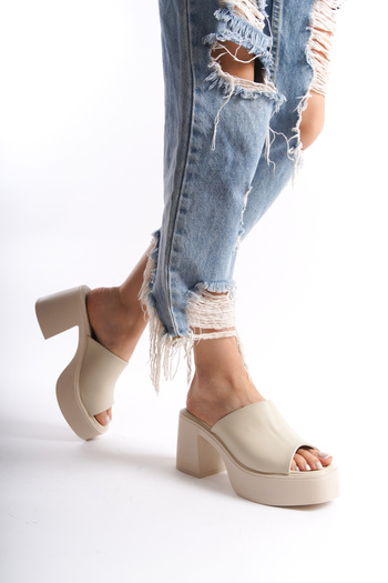 SEEM & BE Vega Thick Platform Heeled Women's Slippers - 7 Cm