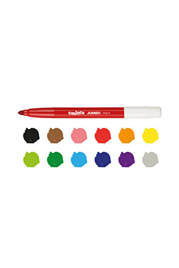 CARIOCA - Jumbo Super Washable Felt Tip Crayons Pack of 12