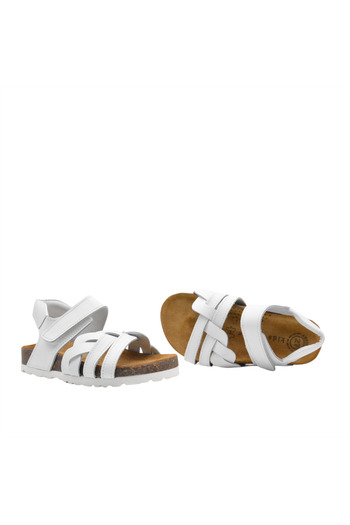 kids A more Ellison Single Velcro Leather Girl's Sandals White