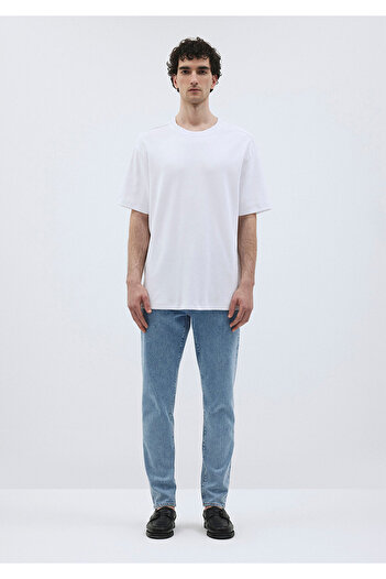 Mavi Premium Λευκό T-Shirt - Λεπτομέρεια ραφής, Loose Fit 0612150-620