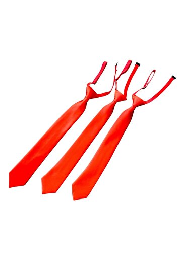 Miyakidsworld Self Elastic Unisex Children's Red Tie satin show tie set 3 pieces