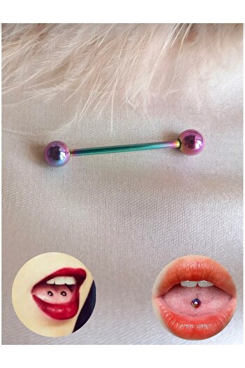 Bylin %100 316 L Cerrahi Çelik Dil Piercingi  1 Adet