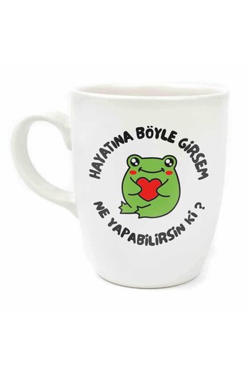 PALTO TASARIM What Can You Do So I Enter Your LifeCream Oval Mug - Gift Ceramic Mug