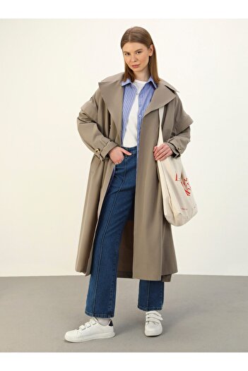 Benin Vest with Detachable Sleeves Trench Coat - Mink - Refka