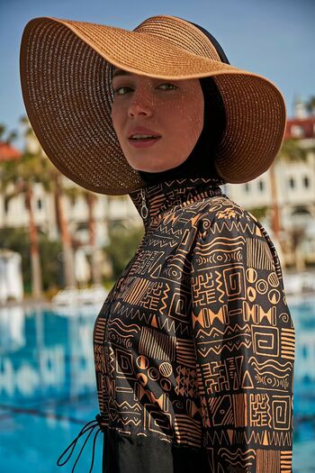 Remsa Mayo Remsa Bow Foldable Visor Straw Hat Sunscreen Visor RŞ-78 Camel