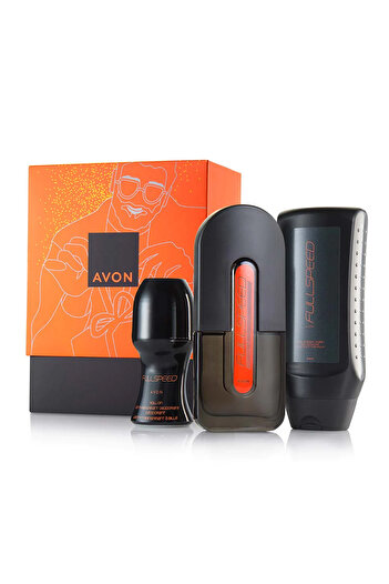AVON Full Speed Erkek Parfüm Saç Vücut Yıkama Jeli ve Rollon Hediye Seti