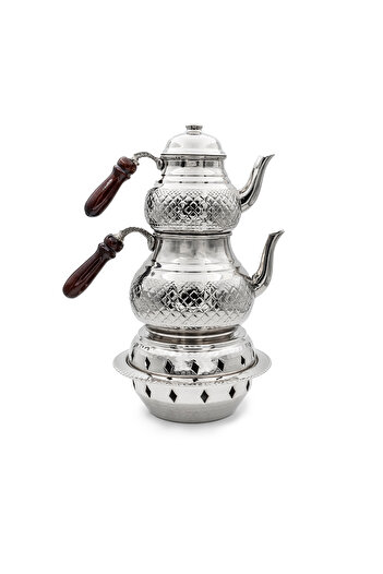 ANTEPSEPETİ SILVER PLATED BAKLAVA SLIC HEATER COPPER TEA BOWL