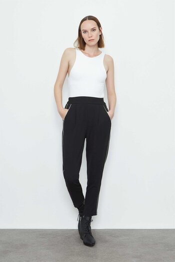 VERDA Silver Piping Detailed Trousers