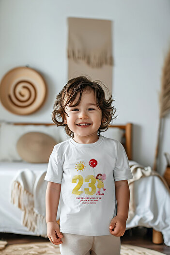 Lilabio 100% Cotton Boy's April 23 Printed Short Sleeve T-Shirt