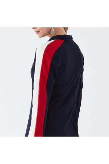 Gülfirik Tasarım Navy Blue Colored Retro Midi Dress