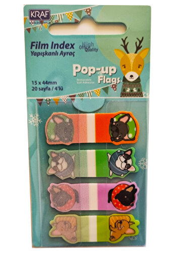 Modellino Film Index Kraf Αυτοκόλλητο σελιδοδείκτης Pop-up Flags 20 Σελίδες 4 Χρώματα - Μοτίβο Επιλογή 1 Πακέτο