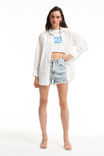 Quzu Oversize Shirt Ecru