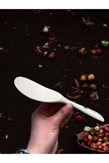 Multiamo Hard Tip Heat Resistant Fireproof Non-Stick Silicone Long Spoon 28 Cm + Short Spoon 22 Cm / 2 Pcs