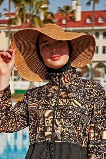 Remsa Mayo Remsa Bow Foldable Visor Straw Hat Sunscreen Visor RŞ-78 Camel