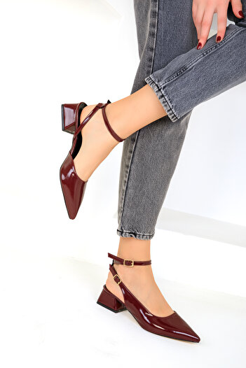 SOHO Claret Red Patent Leather Women's Classic Heeled Shoes 19107