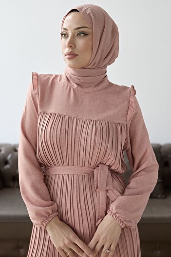 InStyle Σετ λεπτομέρειας με πλισέ μπροστινό βολάν - πούδρα