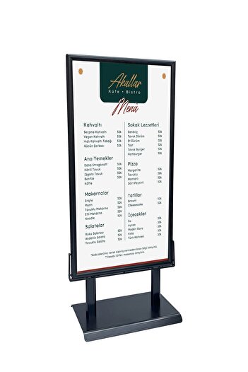 ÖzgürceSeç Işıklı Sac Taban Kaldırım Reklam Panosu 50x100