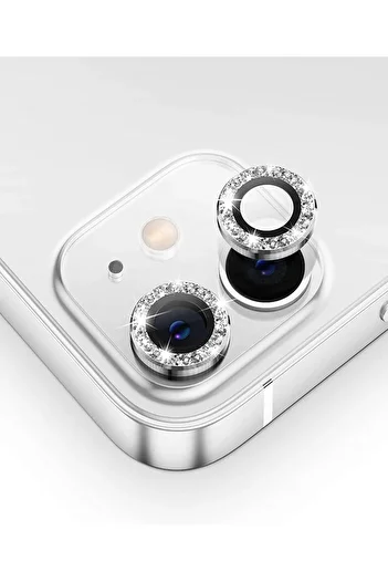 Evax (Lens with Stone) iPhone 11 / 12 / 12 Mini Compatible Camera Lens Protector with Stone Frame
