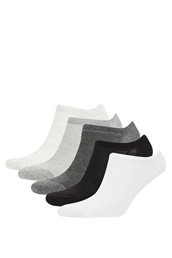 DeFacto Men's 5-Piece Cotton Sneaker Socks C0134axns