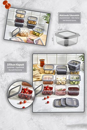 LUCKYHOMES 10-Piece Food Food Picnic Storage Set - Breakfast with Leak-Proof Silicone Lid