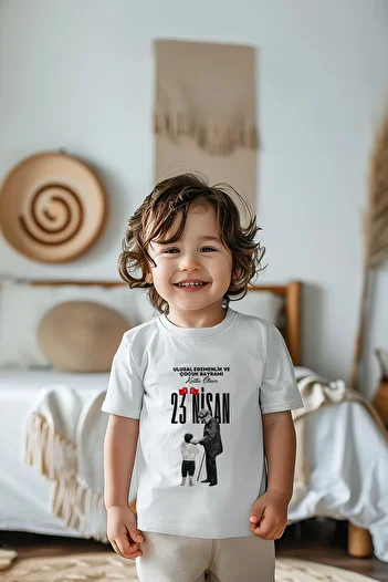 Lilabio 100% Cotton Boy's April 23 Printed Short Sleeve T-Shirt