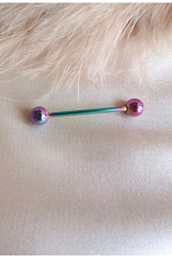 Bylin %100 316 L Cerrahi Çelik Dil Piercingi  1 Adet