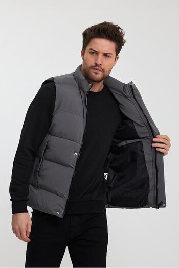 Stilkombin High Collar Puffer Vest with Hidden Pocket BL 1443-1