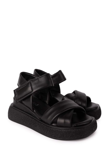 Gondol Γυναικεία πέδιλα Velcro από γνήσιο δέρμα Elnr.481