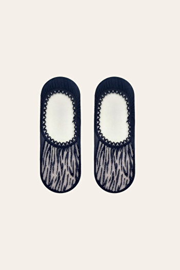 Ollero 2 Pairs of Women's Tulle Patterned Ballerina Socks Black