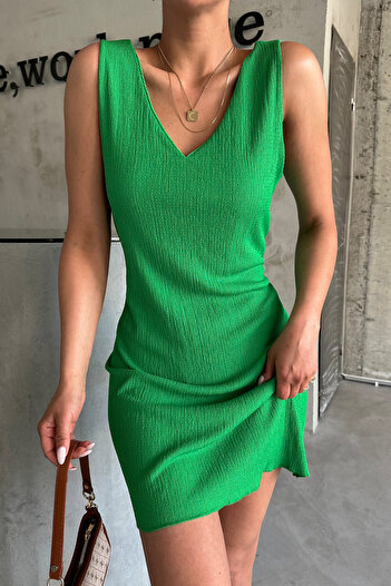 MODAGEN Women's V-Neck Comfortable Fit Summer Dress