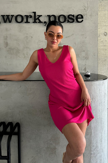 MODAGEN Women's V-Neck Comfortable Fit Summer Dress